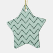 Mint Glam Chevron zigzag strepen Keramisch Ornament (Links)