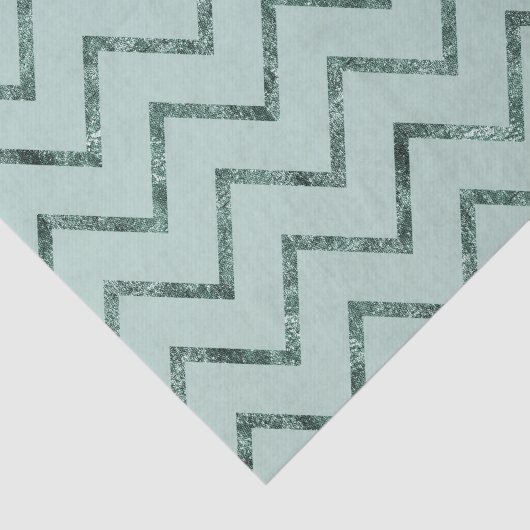 Mint Glam Chevron zigzag strepen Tissuepapier (Detail)