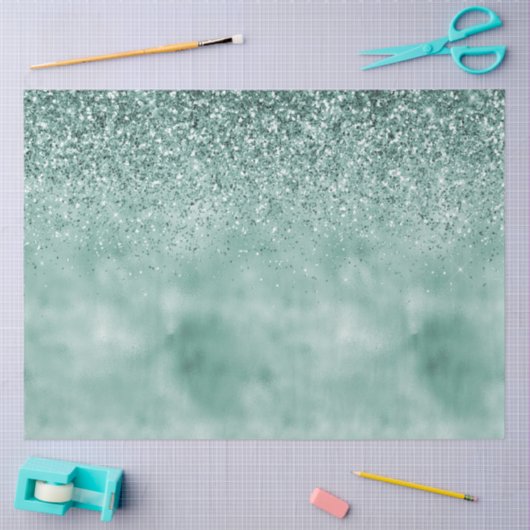 Mint Glam Glitter Tissuepapier (Craft)
