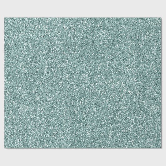 Mint Glam Glitz Glitter Cadeaupapier (Vlak)