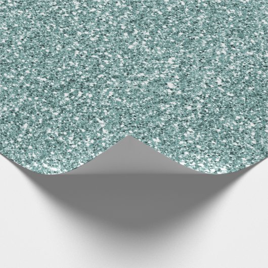 Mint Glam Glitz Glitter Cadeaupapier (Hoek)
