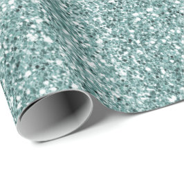 Mint Glam Glitz Glitter Cadeaupapier