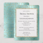 Mint Glam Gold Sparkle Confetti Vrijgezellenfeest Kaart (Voorkant / Achterkant)