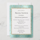 Mint Glam Gold Sparkle Confetti Vrijgezellenfeest Kaart (Voorkant)