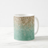 Mint Glam Gold Sparkle Glitter Koffiemok (Voorkant rechts)