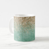 Mint Glam Gold Sparkle Glitter Koffiemok (Voorkant links)