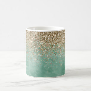 Mint Glam Gold Sparkle Glitter Koffiemok