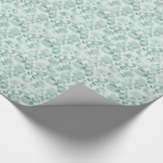 Mint Glam Leopard Print Cadeaupapier (Hoek)