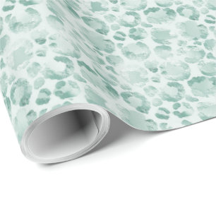 Mint Glam Leopard Print Cadeaupapier