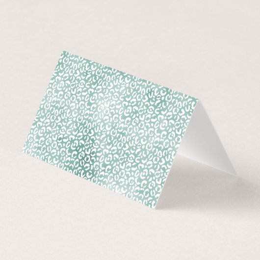 Mint Glam Leopard Print Dank u Kaart (Achterkant)