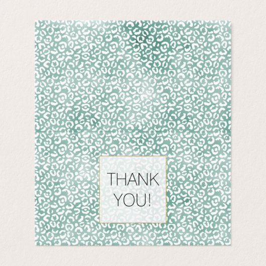 Mint Glam Leopard Print Dank u Kaart (Buitenkant ongevouwen)