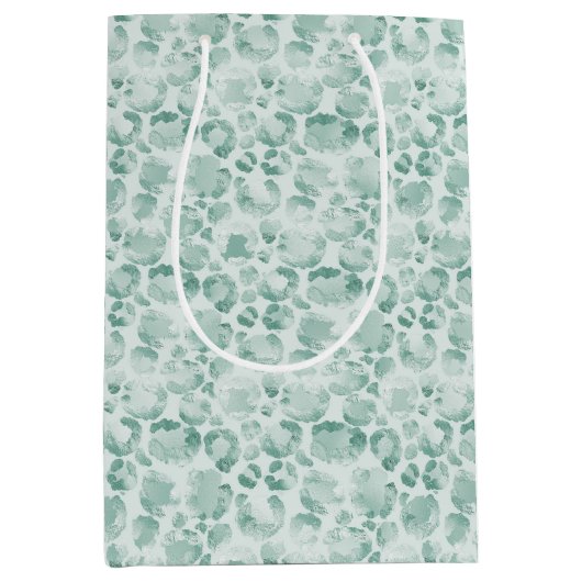 Mint Glam Leopard Print Medium Cadeauzakje (Voorkant)