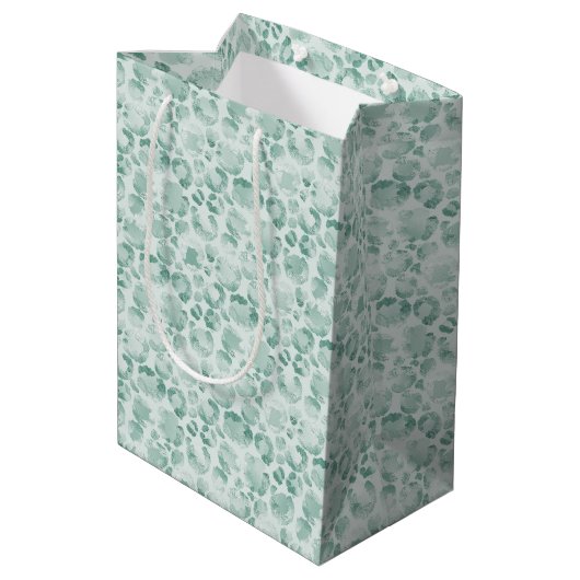 Mint Glam Leopard Print Medium Cadeauzakje (Achterkant Gekanteld)