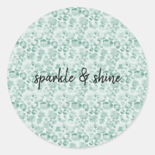 Mint Glam Leopard Print Ronde Sticker