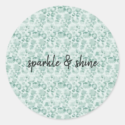 Mint Glam Leopard Print Ronde Sticker (Voorkant)
