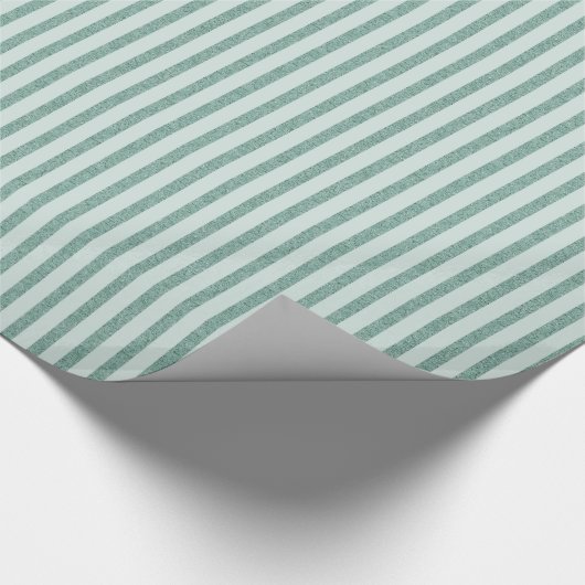 Mint Glam Stripes Cadeaupapier (Hoek)