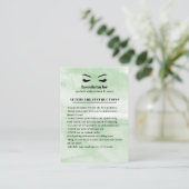 Mint Glam Wimper Browbar Nazorg Instructies Visitekaartje (Staand voorkant)