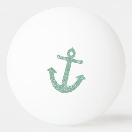 Mint Glitter Anchor Pingpongbal (Achterkant)