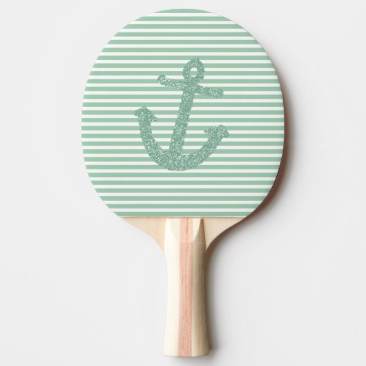 Mint Glitter Anchor Tafeltennisbatje (Voorkant)