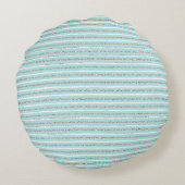 Mint Glitter Effect Stripe Patroon Rond Kussen (Achterkant)