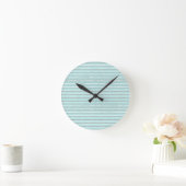 Mint Glitter Effect Stripe Patroon Ronde Klok (Huis)