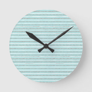 Mint Glitter Effect Stripe Patroon Ronde Klok