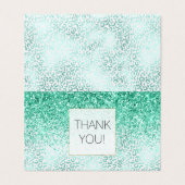 Mint Glitter Glam Leopard Print Dank u Kaart (Buitenkant ongevouwen)