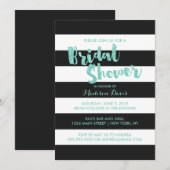 Mint Glitter Glamoureus Vrijgezellenfeest Uitnodig Kaart (Voorkant / Achterkant)