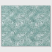 Mint Glitter Glitzy Sparkle Zebra Print Cadeaupapier (Vlak)