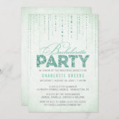 Mint Glitter Kijk Bachelorette Kaart (Voorkant / Achterkant)