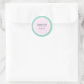 Mint Glitter & Lichtroze Dank u ronde Stickers (Tas)