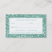 Mint Glitter look Appointment Visitekaartje Afsprakenkaartje (Achterkant)