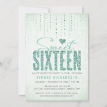 Mint Glitter look Sweet 16 (zestien) Party