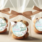 Mint Glitter Mermaid tail Thank You Ronde Sticker