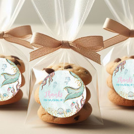 Mint Glitter Mermaid tail Thank You Ronde Sticker