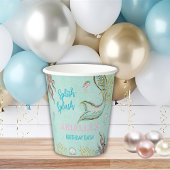 Mint Glitter Mermaid tail under the sea  Papieren Bekers