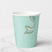 Mint Glitter Mermaid tail under the sea  Papieren Bekers (Achterkant)