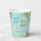 Mint Glitter Mermaid tail under the sea  Papieren Bekers (Voorkant)