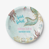 Mint Glitter Mermaid tail under the sea  Papieren Bordje (Voorkant)