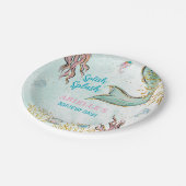 Mint Glitter Mermaid tail under the sea  Papieren Bordje (Gekanteld)