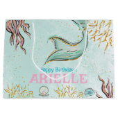 Mint Glitter Mermaid tail under the sea Treats Groot Cadeauzakje (Voorkant)