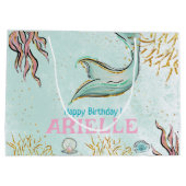 Mint Glitter Mermaid tail under the sea Treats Groot Cadeauzakje (Achterkant)