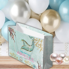 Mint Glitter Mermaid tail under the sea Treats Groot Cadeauzakje