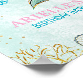 Mint Glitter Mermaid tail under the sea Welcome  Poster (Hoek)