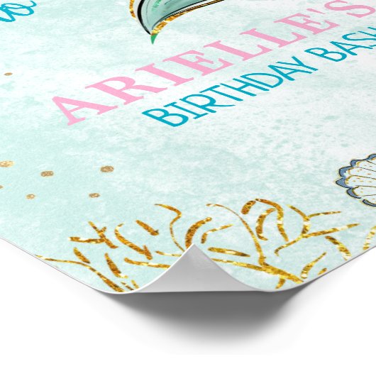 Mint Glitter Mermaid tail under the sea Welcome  Poster (Hoek)