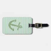 Mint Glitter Nautisch Anker Bagagelabel (Voorkant horizontaal)