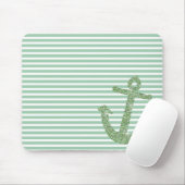 Mint Glitter Nautisch Anker Muismat (Met muis)