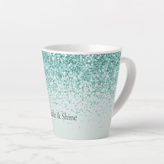 Mint Glitter Sparkle Latte Mok (Rechterhoek)