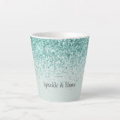 Mint Glitter Sparkle Latte Mok (Voorkant)