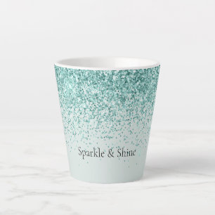 Mint Glitter Sparkle Latte Mok